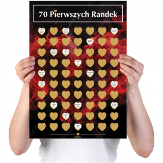Gadget - 70 PRVÝCH TERMÍN - PLAGÁT LÁSKY ŠKRABENÉ KUPÓNY POUKAZY PRE PÁRY